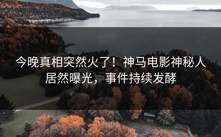 今晚真相突然火了！神马电影神秘人居然曝光，事件持续发酵