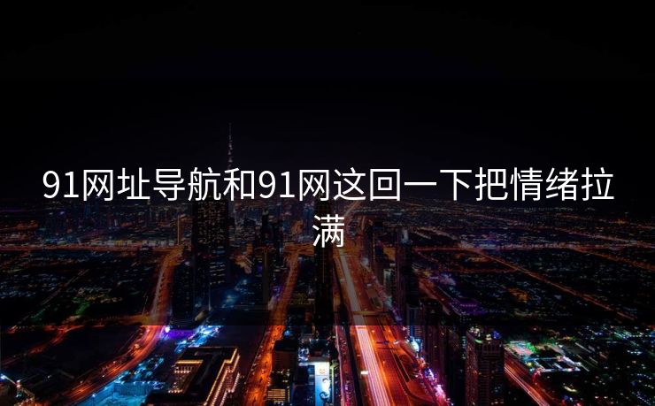 91网址导航和91网这回一下把情绪拉满